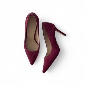 Tory Burch Maroon Suede Pumps